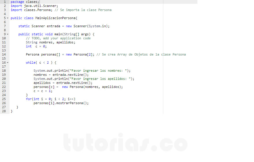 POO + java (aplicacion clase Persona)