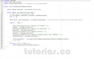 programacion en java: aplicacion clase Reservacion