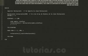 programacion en pseudocodigo: aplicacion clase Restaurante