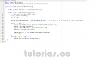 programacion en java: aplicacion clase Restaurante