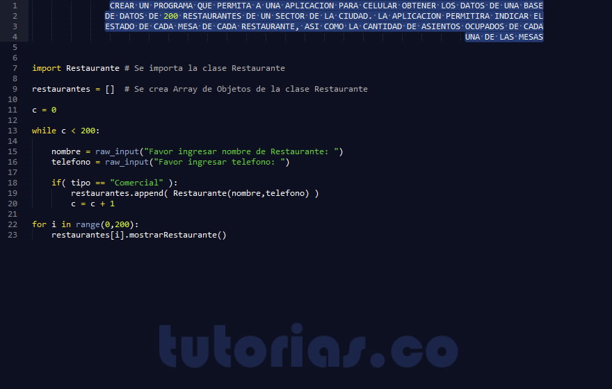 POO + python (aplicacion clase Restaurante)