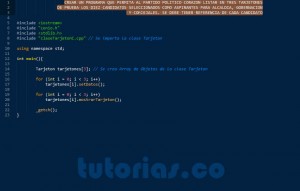 programacion en C++: aplicacion clase Tarjeton