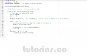 programacion en java: aplicacion clase Tarjeton