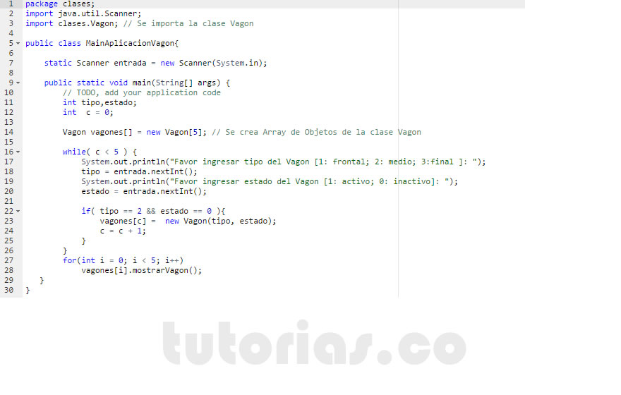 POO + java (aplicacion clase Vagon)