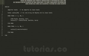 programacion en pseudocodigo: aplicacion clase Vuelo