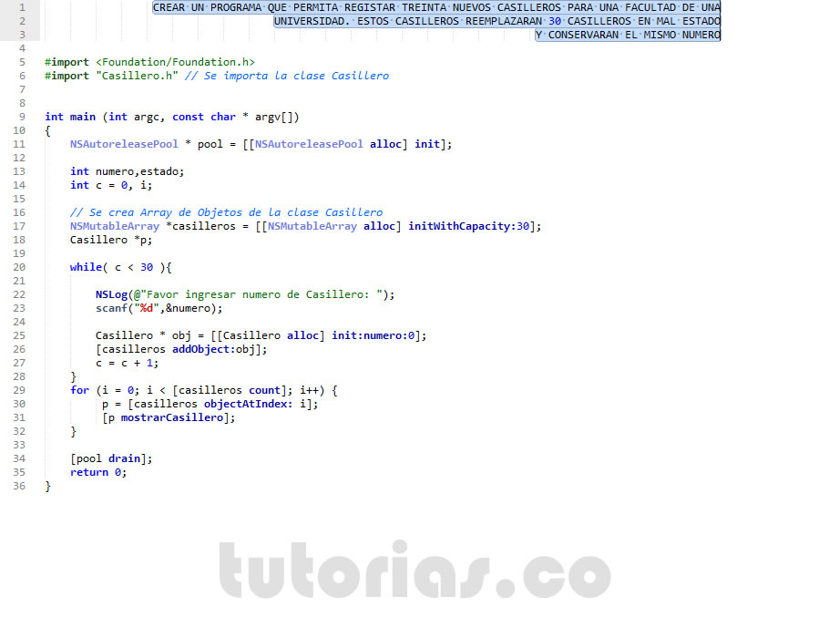 POO + Objective C (aplicacion clase Casillero)