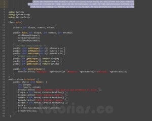 programacion en c#: clase Aula