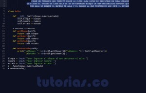 programacion en python: clase Aula