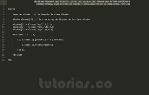 programacion en pseudocodigo: consulta clase Alcoba