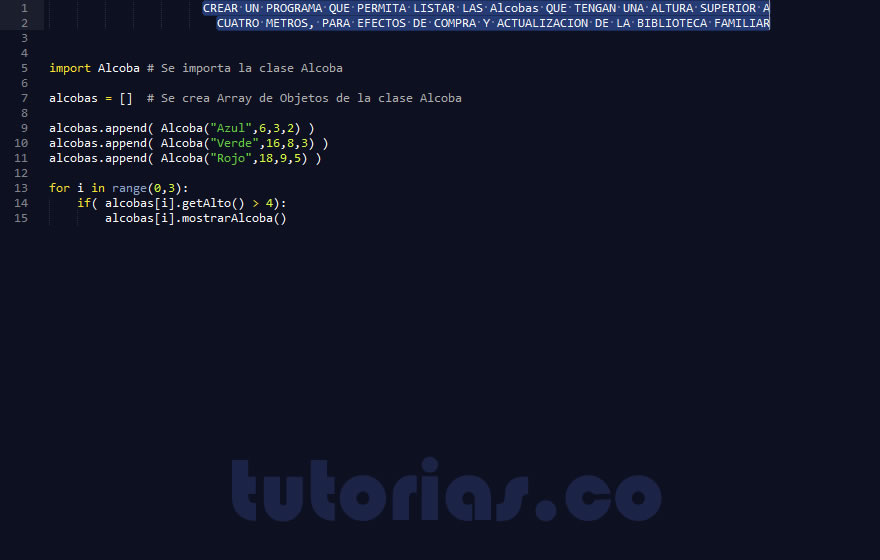 POO + python (consulta clase Alcoba)