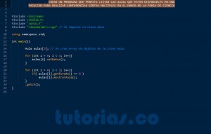 programacion en c++: consulta clase Aula