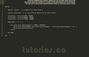 programacion en pseudocodigo: consulta clase Factura