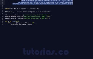 programacion en python: consulta clase Facultad