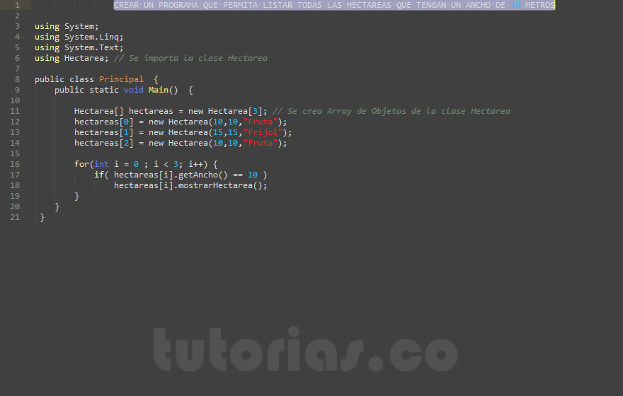 POO + visualStudio c# (consulta clase Hectarea)