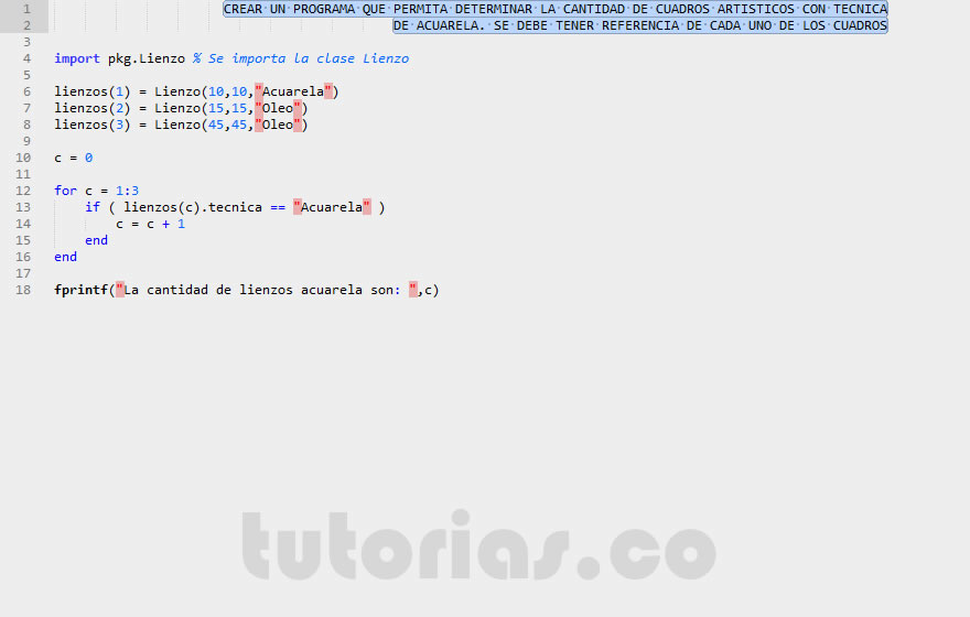 POO + matLab (consulta clase Lienzo)