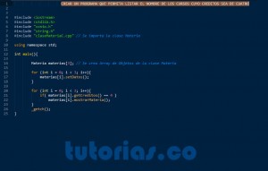 programacion en C++: consulta clase Materia