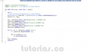 programacion en objective C: consulta clase Materia