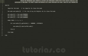 programacion en pseudocodigo: consulta clase Mercado