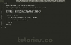 programacion en pseudocodigo: consulta clase Pelicula