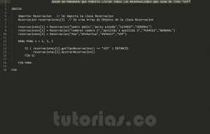 programacion en pseudocodigo: consulta clase Reservacion
