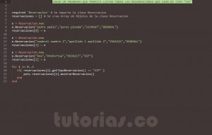 programacion en ruby: consulta clase Reservacion