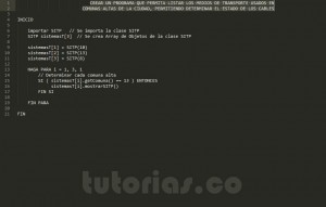 programacion en pseudocodigo: consulta clase SITP