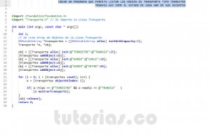 programacion en objective C: consulta clase Transporte