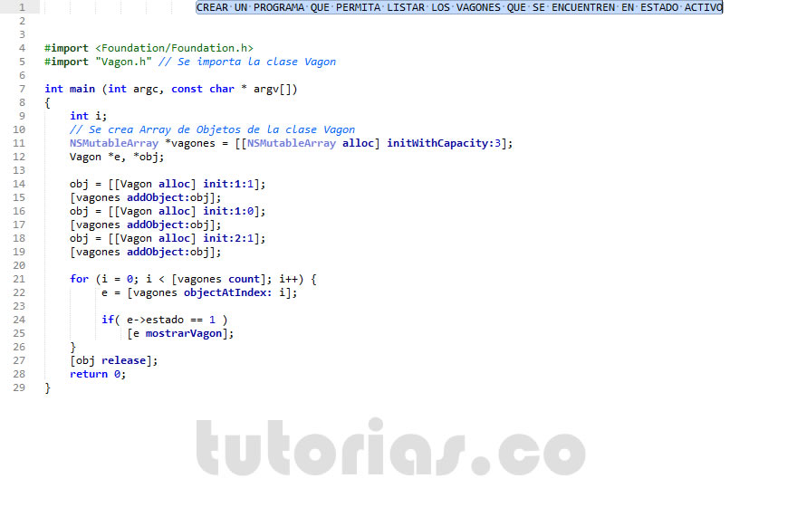 POO + Objective C (consulta clase Vagon)