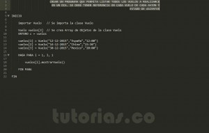 programacion en pseudocodigo: consulta clase Vuelo