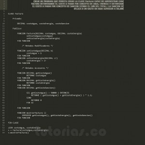 programacion en pseudocodigo: clase Factura