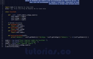 programacion en python: clase Facultad