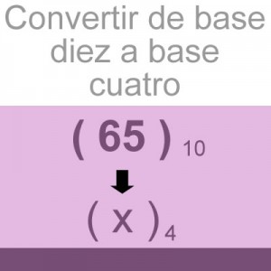 sistemas numericos: convertir decimal a base cuatro: 65