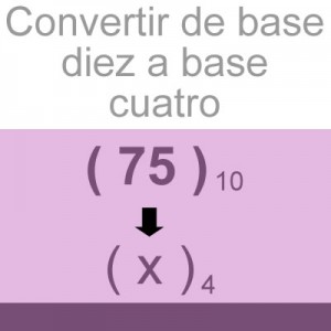 sistemas numericos: convertir decimal a base cuatro: 75