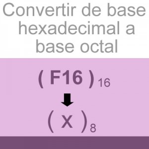 sistemas numericos: convertir de hexadecimal a octal: F16