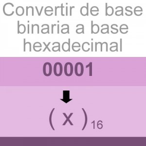 sistemas numericos: convertir de binario a hexadecimal: 00001