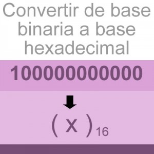 sistemas numericos: convertir de binario a hexadecimal: 100000000000