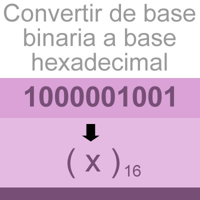 sistemas numericos (convertir de binario a hexadecimal[1000001001]))