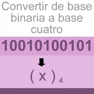 sistemas numericos: convertir de base binaria a base cuatro: 10010100101