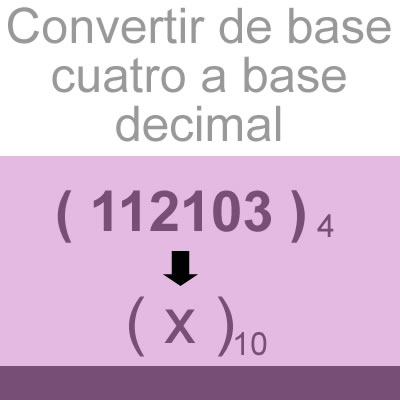 sistemas numericos (convertir de base cuatro a decimal [112103])