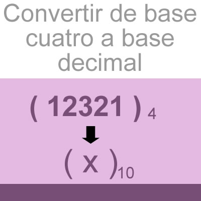 sistemas numericos (convertir de base cuatro a decimal [12321])