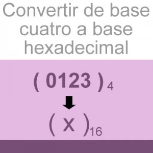 sistemas numericos: convertir de base cuatro a hexadecimal: 0123