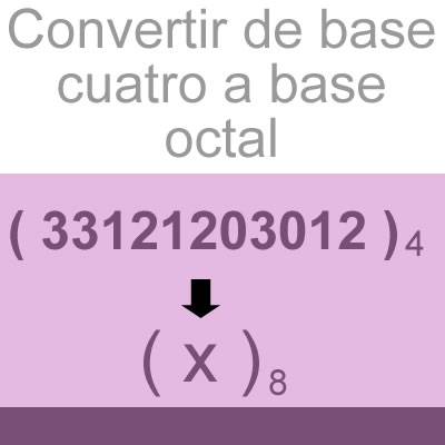 sistemas numericos (convertir de base cuatro a octal [33121203012])