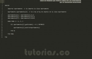 programacion en pseudocodigo: consulta clase Apartamento