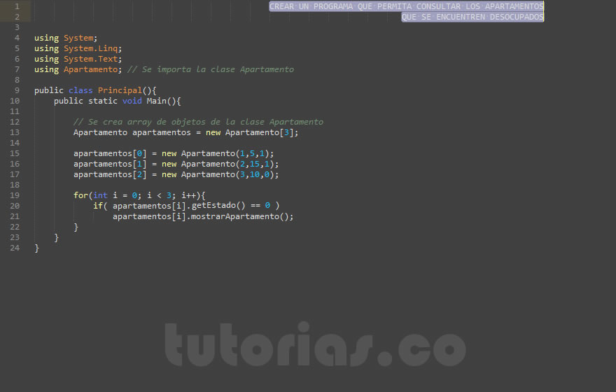 POO + visualStudio c#  (consulta clase Apartamento)