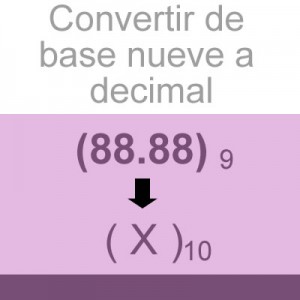 sistemas numericos: convertir fraccion base nueve a decimal: 88.88