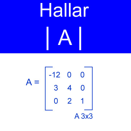 calculo determinantes (determinante de matriz con orden 3×3 cuatro ceros)