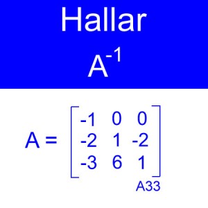 algebra lineal: calculo de inversas, inversa de una matriz, inversa orden 3x3 cuatro negativos