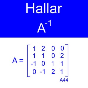 algebra lineal: calculo de inversas, inversa de una matriz, inversa orden 4x4 ceros unos diagonales