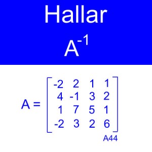 algebra lineal: calculo de inversas, inversa de una matriz, inversa orden 4x4 cinco unos tres negativos