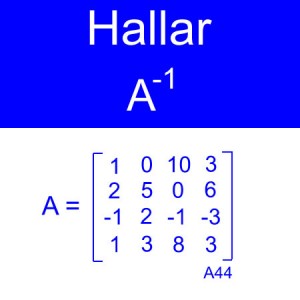 algebra lineal: calculo de inversas, inversa de una matriz, inversa orden 4x4 columnas multiplos